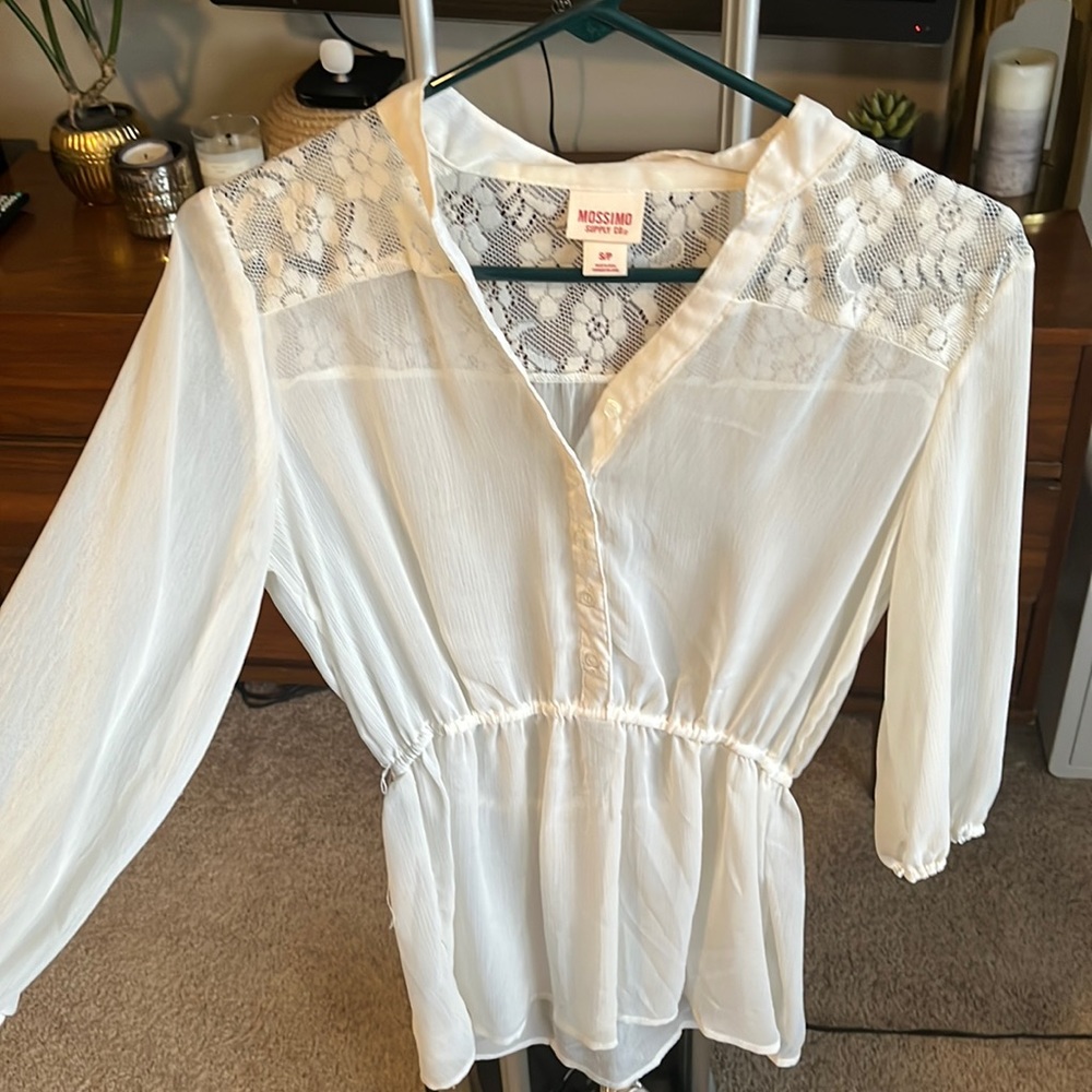 Boho sheer white blouse